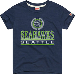 Seattle Seahawks Homage Youth Crest Tri-Blend T-Shirt College Navy