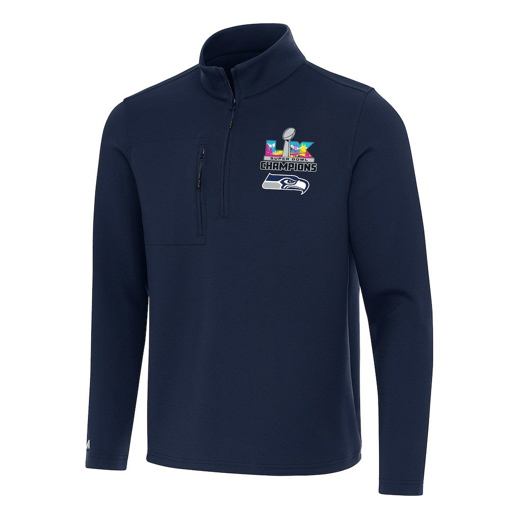 Seattle Seahawks Antigua Super Bowl LX Champions Insider Quarter-Zip Pullover College Navy