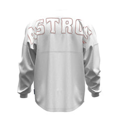 Houston Astros Fanatics Women's Baseball Stitch Spirit Jersey Long Sleeve T-Shirt - White Jerseys