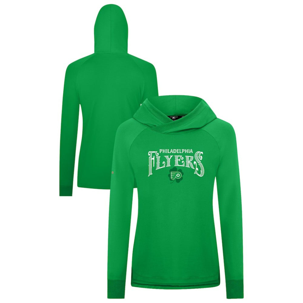 NHL Philadelphia Flyers Levelwear Women's St. Patrick's Day Slender Raglan Hoodie - Kelly Green