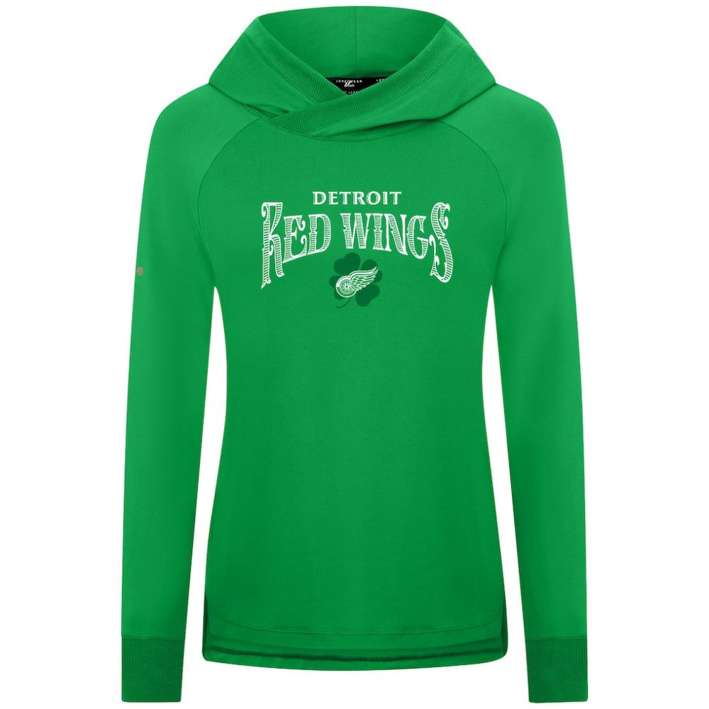 NHL Detroit Red Wings Levelwear Women's St. Patrick's Day Slender Raglan Hoodie - Kelly Green