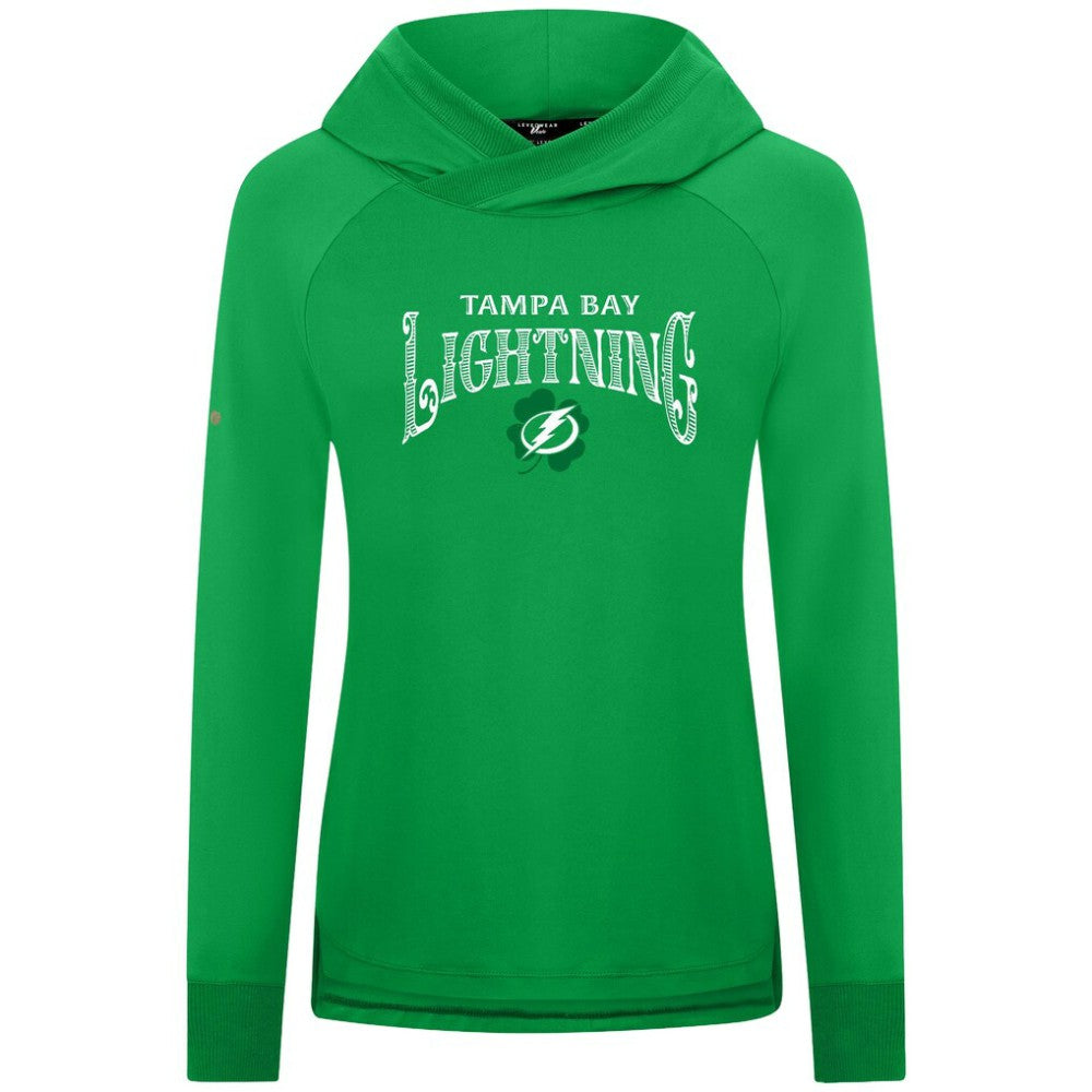 NHL Tampa Bay Lightning Levelwear Women's St. Patrick's Day Slender Raglan Hoodie - Kelly Green