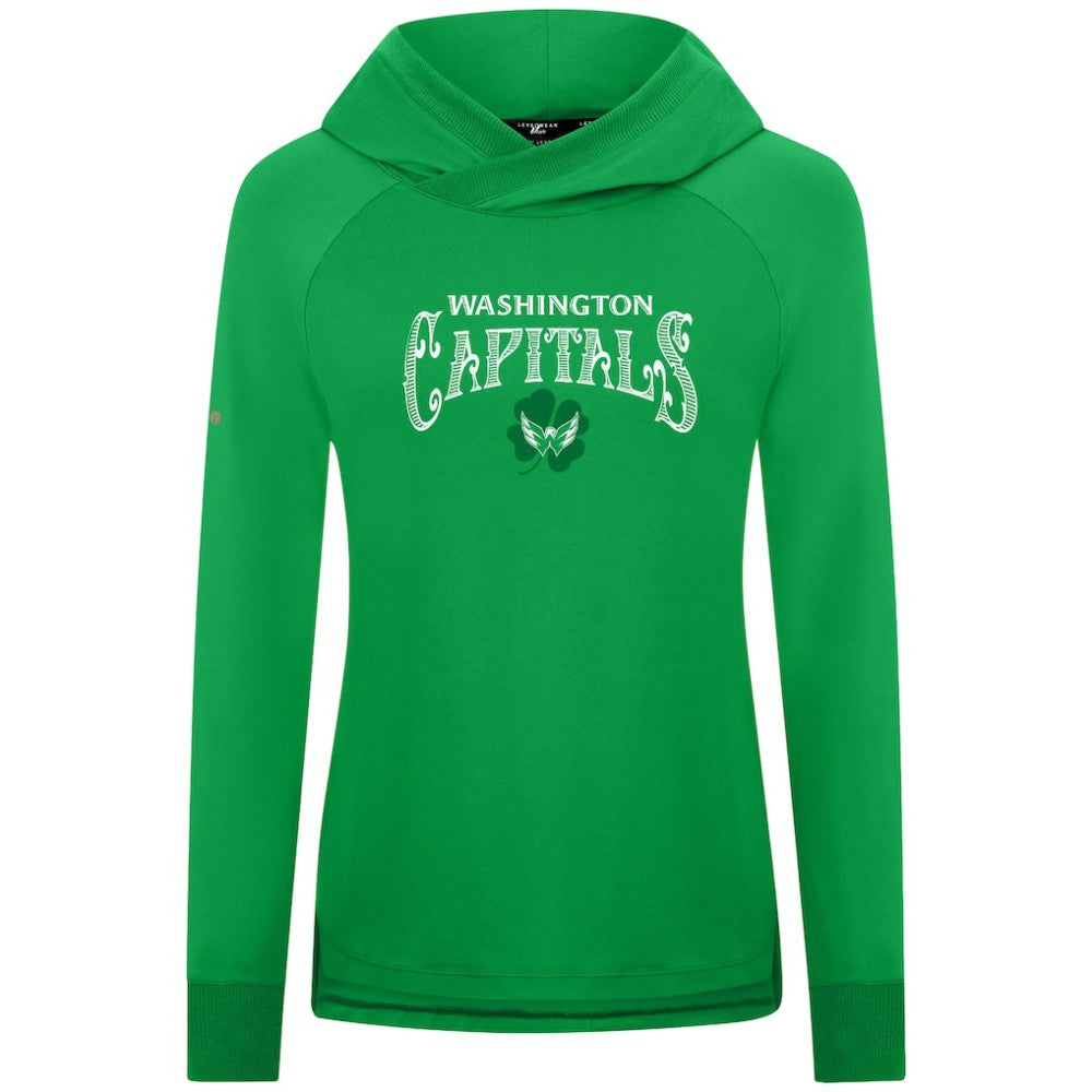 NHL Washington Capitals Levelwear Women's St. Patrick's Day Slender Raglan Hoodie - Kelly Green