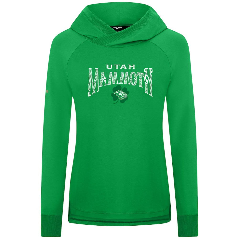 NHL Utah Mammoth Levelwear Women's St. Patrick's Day Slender Raglan Hoodie - Kelly Green
