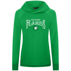NHL Calgary Flames Levelwear Women's St. Patrick's Day Slender Raglan Hoodie - Kelly Green