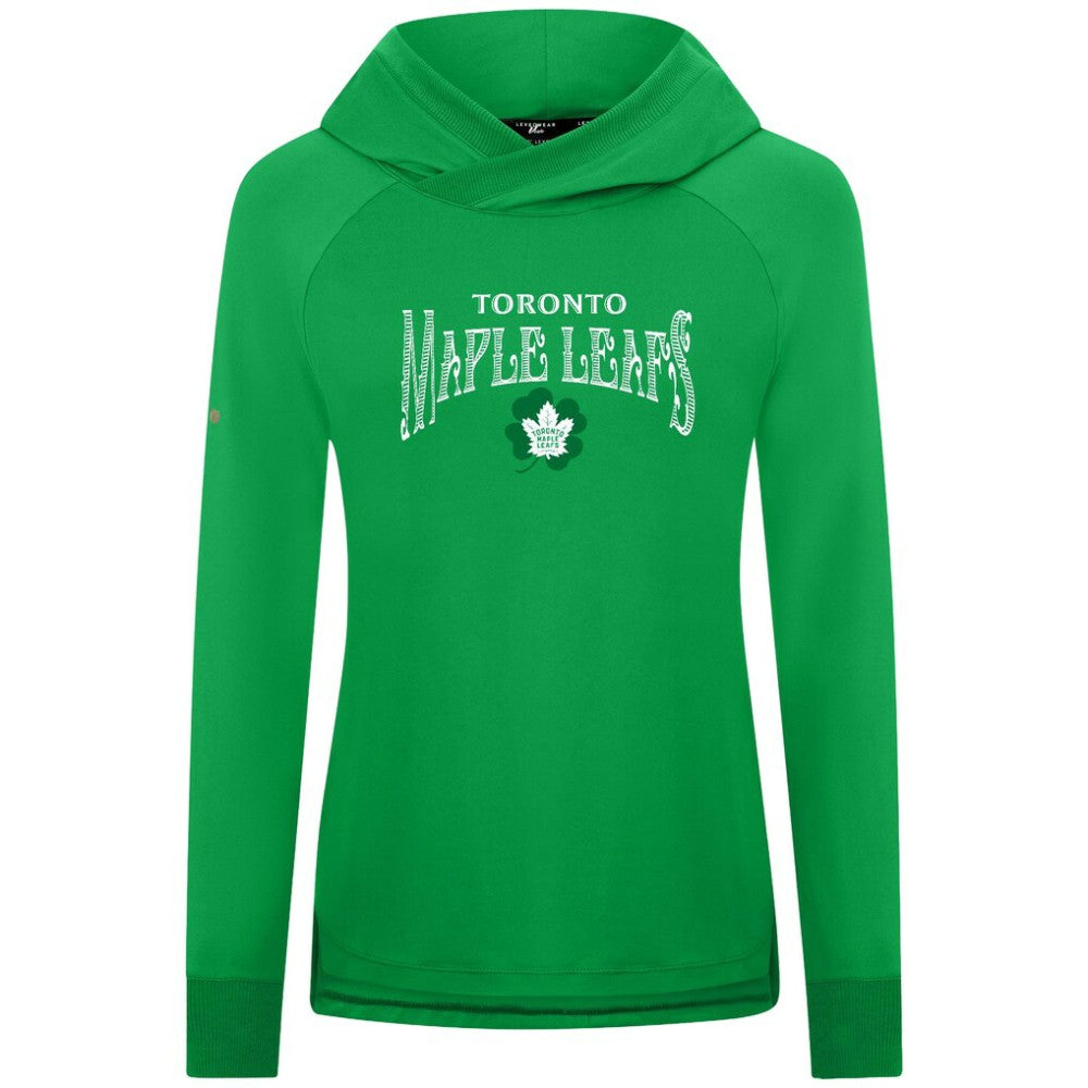 NHL Toronto Maple Leafs Levelwear Women's St. Patrick's Day Slender Raglan Hoodie - Kelly Green