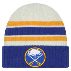 NHL Buffalo Sabres New Era Vintage Cuffed Knit Hat - Cream/Royal