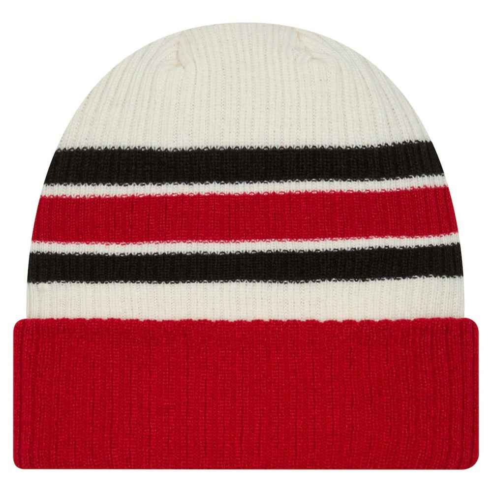 NHL Detroit Red Wings New Era Vintage Cuffed Knit Hat - Cream/Red