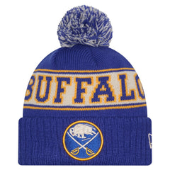 NHL Buffalo Sabres New Era Retro Cuffed Knit Hat with Pom - Royal