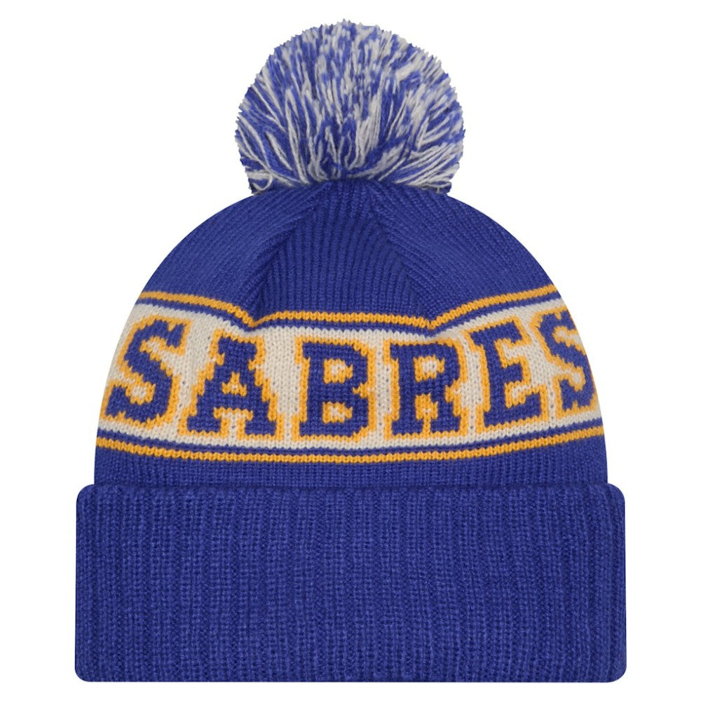 NHL Buffalo Sabres New Era Retro Cuffed Knit Hat with Pom - Royal