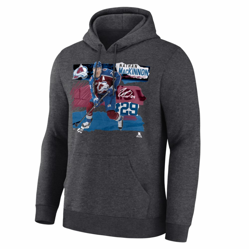 NHL Nathan MacKinnon Colorado Avalanche Fresh Ice Hoodie - Charcoal