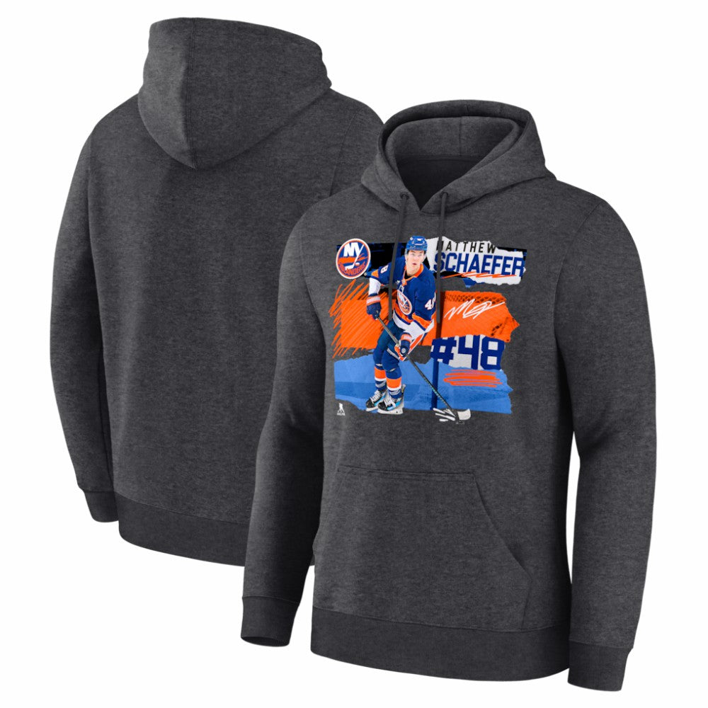NHL Matthew Schaefer New York Islanders Fresh Ice Hoodie - Charcoal