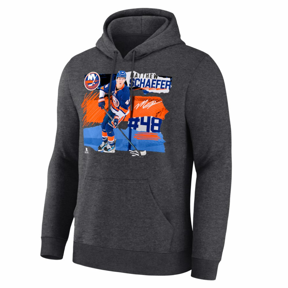 NHL Matthew Schaefer New York Islanders Fresh Ice Hoodie - Charcoal