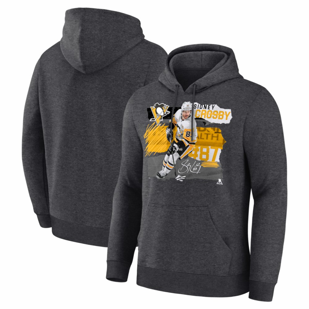 NHL Sidney Crosby Pittsburgh Penguins Fresh Ice Hoodie - Charcoal