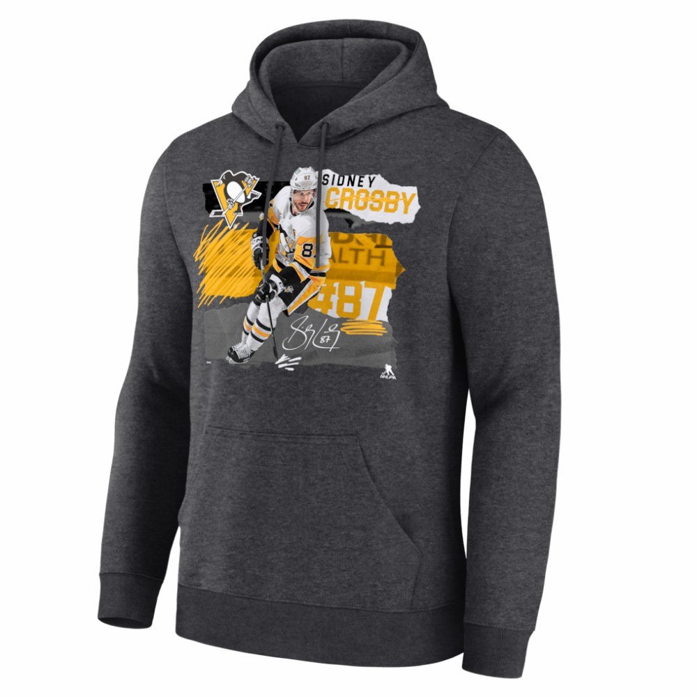 NHL Sidney Crosby Pittsburgh Penguins Fresh Ice Hoodie - Charcoal