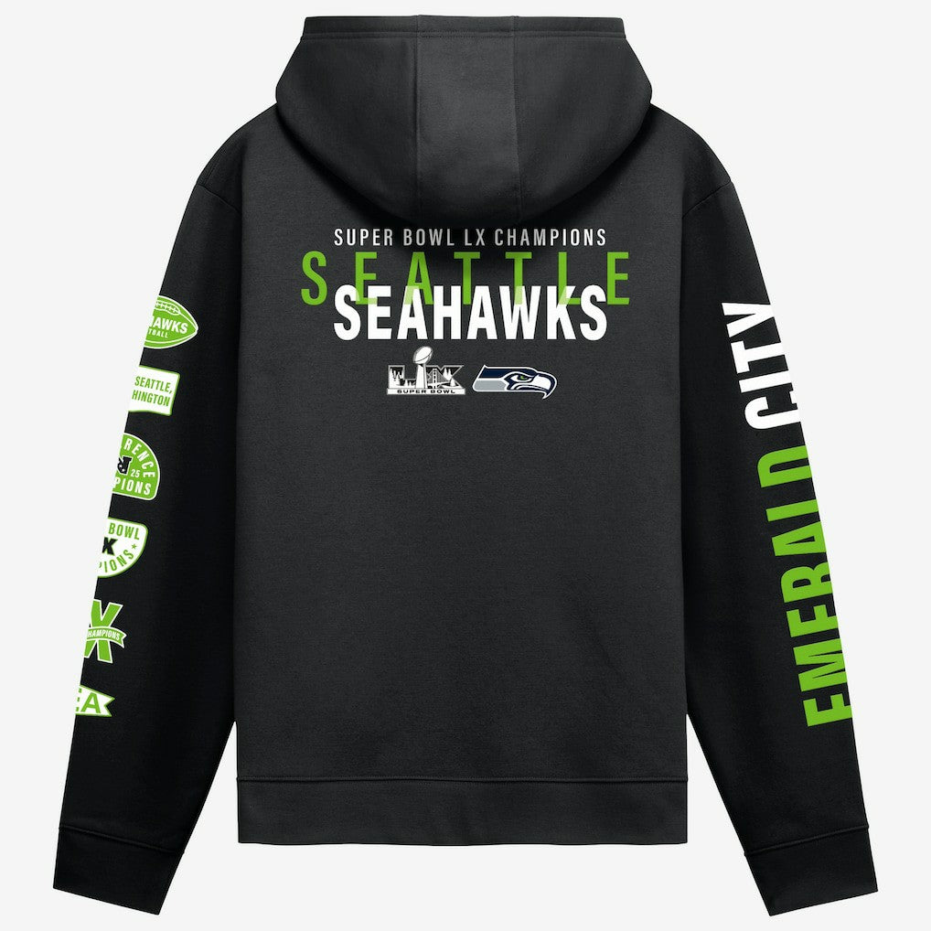Seattle Seahawks Super Bowl LX Champions Four Piece Hoodie Black