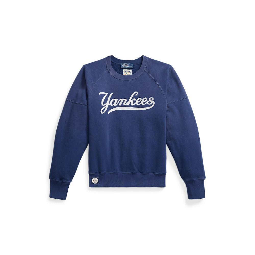 Yankees Polo Ralph Lauren Women's Vintage Knit Sweatshirt - Navy Sweatshirts