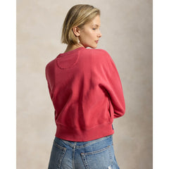 Yankees Polo Ralph Lauren Women's Seasonal Knit Full-Snap Cardigan - Red