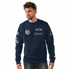 Seattle Seahawks Starter Two-Time Super Bowl Champions Classic Fleece Sweatshirt College Navy