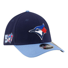 Toronto Blue Jays New Era 50th Season Player Replica 39THIRTY Flex Hat - Navy/Powder Blue Hats