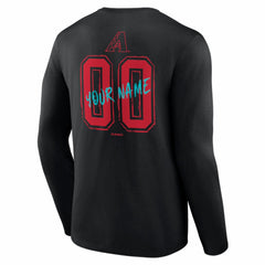 Arizona Diamondbacks  Hustle Personalized Name & Number Long Sleeve T-Shirt - Black T-shirts