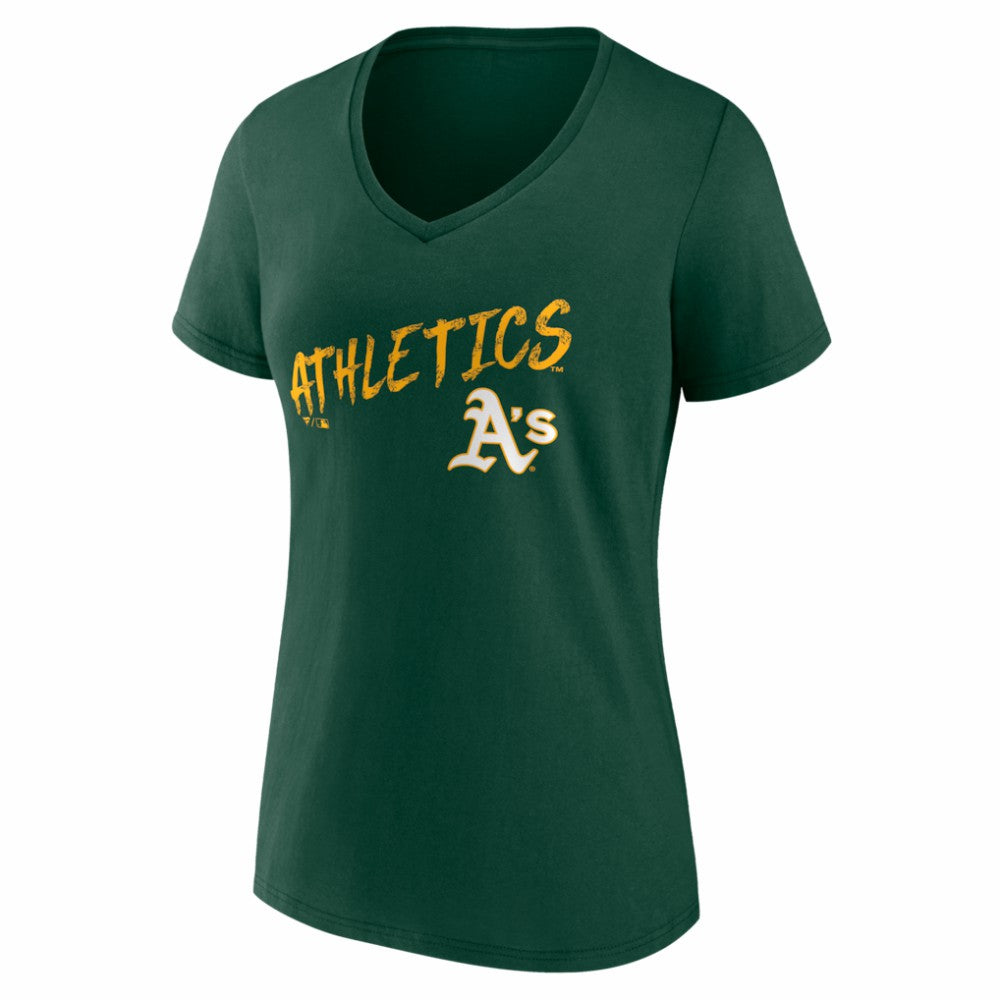 Athletics Women's Hustle Personalized Name & Number V-Neck T-Shirt - Green T-shirts