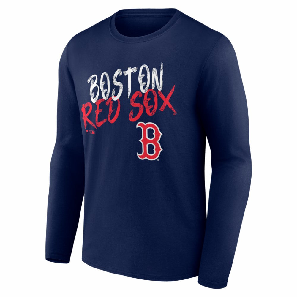 Boston Red Sox  Hustle Personalized Name & Number Long Sleeve T-Shirt - Navy T-shirts