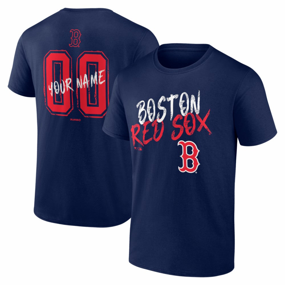 Boston Red Sox  Hustle Personalized Name & Number T-Shirt - Navy T-shirts