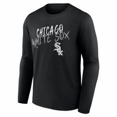 Chicago White Sox  Hustle Personalized Name & Number Long Sleeve T-Shirt - Black T-shirts