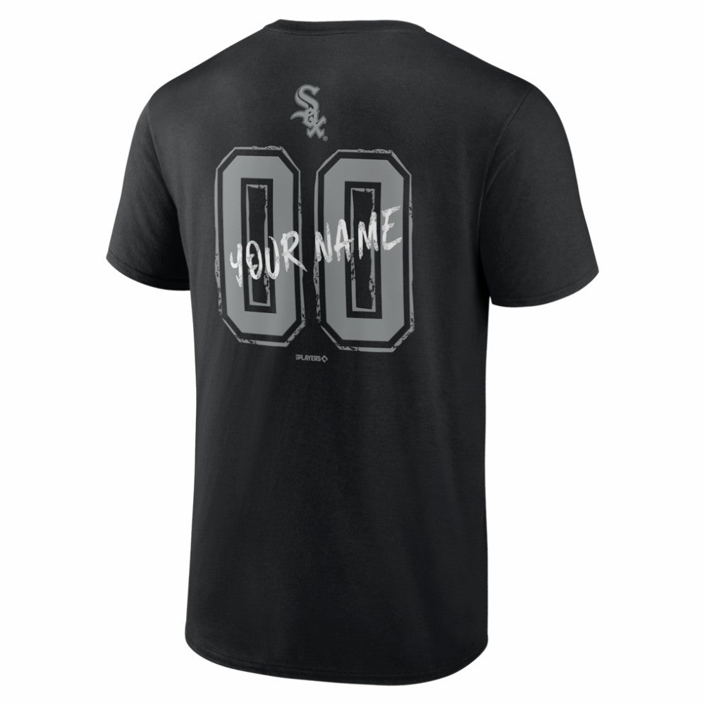 Chicago White Sox  Hustle Personalized Name & Number T-Shirt - Black T-shirts