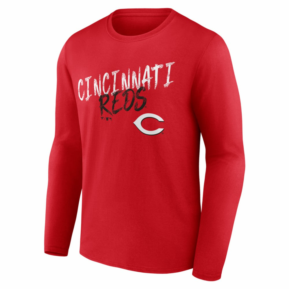 Cincinnati Reds  Hustle Personalized Name & Number Long Sleeve T-Shirt - Red T-shirts