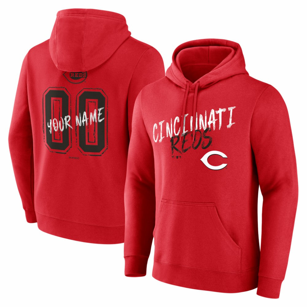 Cincinnati Reds  Hustle Personalized Name & Number Hoodie - Red Hoodies