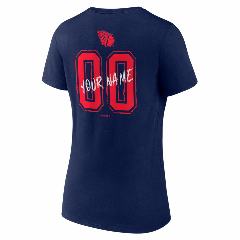 Cleveland Guardians Women's Hustle Personalized Name & Number V-Neck T-Shirt - Navy T-shirts