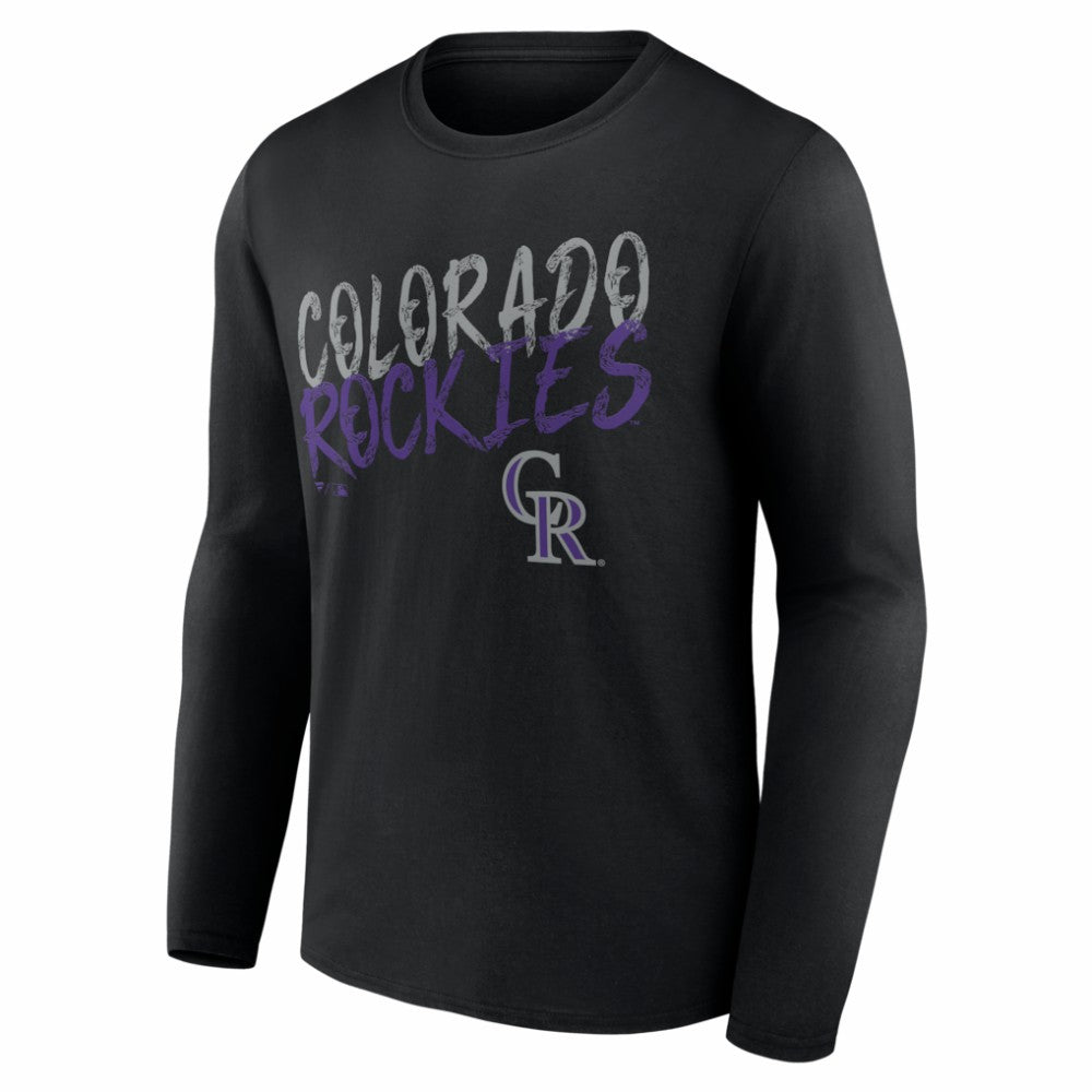 Colorado Rockies  Hustle Personalized Name & Number Long Sleeve T-Shirt - Black T-shirts