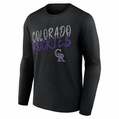 Colorado Rockies  Hustle Personalized Name & Number Long Sleeve T-Shirt - Black T-shirts