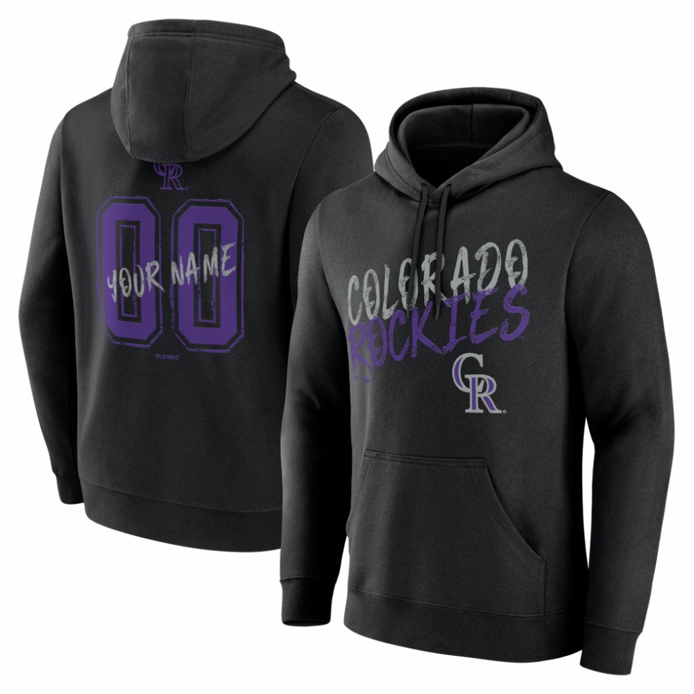 Colorado Rockies  Hustle Personalized Name & Number Hoodie - Black Hoodies