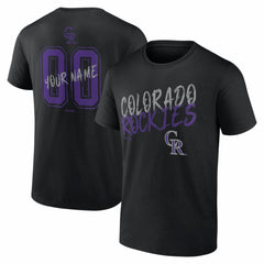 Colorado Rockies  Hustle Personalized Name & Number T-Shirt - Black T-shirts