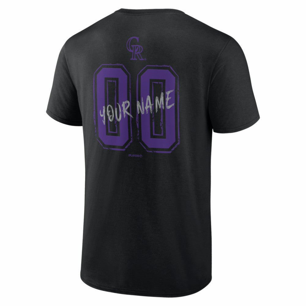 Colorado Rockies  Hustle Personalized Name & Number T-Shirt - Black T-shirts