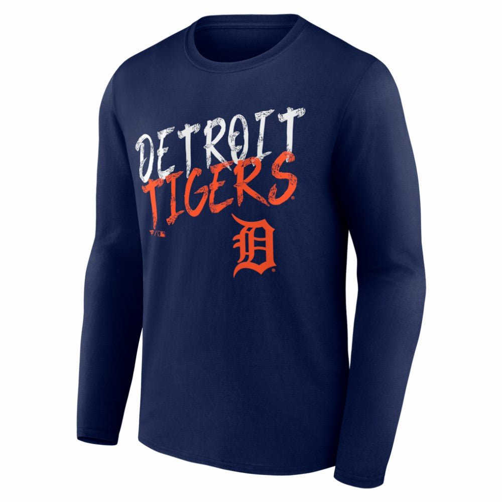 Detroit Tigers  Hustle Personalized Name & Number Long Sleeve T-Shirt - Navy T-shirts
