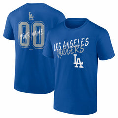 Los Angeles Dodgers  Hustle Personalized Name & Number T-Shirt - Royal T-shirts