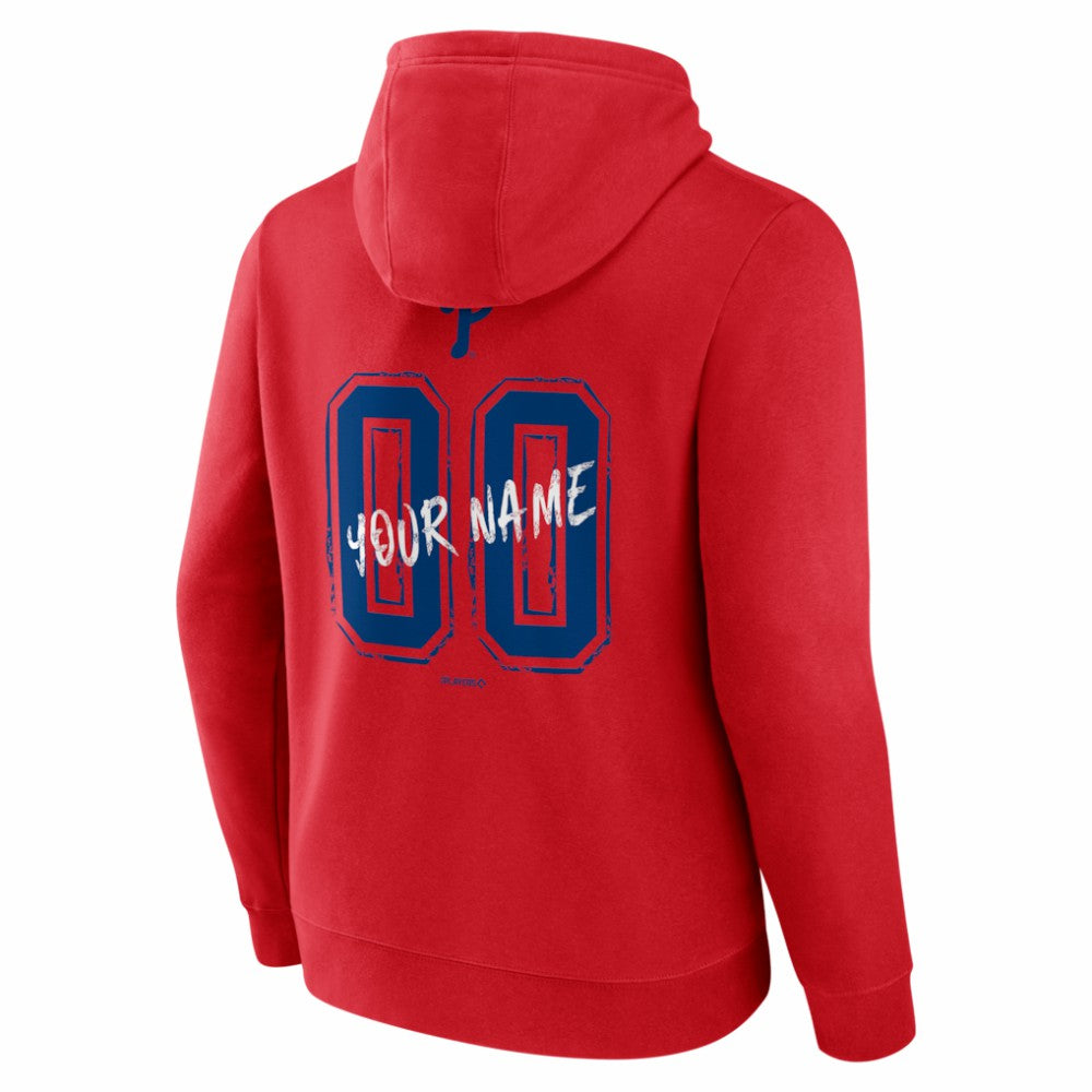 Philadelphia Phillies  Hustle Personalized Name & Number Hoodie - Red Hoodies