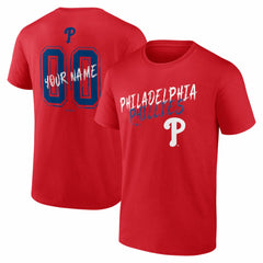 Philadelphia Phillies  Hustle Personalized Name & Number T-Shirt - Red T-shirts