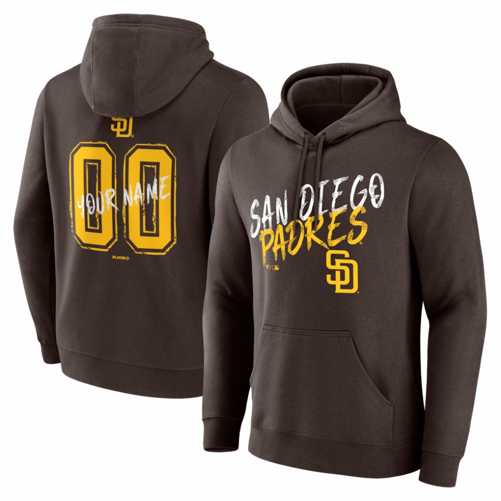 San Diego Padres  Hustle Personalized Name & Number Hoodie - Brown Hoodies