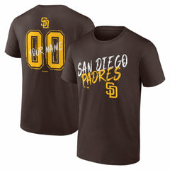 San Diego Padres  Hustle Personalized Name & Number T-Shirt - Brown T-shirts