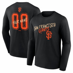 San Francisco Giants  Hustle Personalized Name & Number Long Sleeve T-Shirt - Black T-shirts