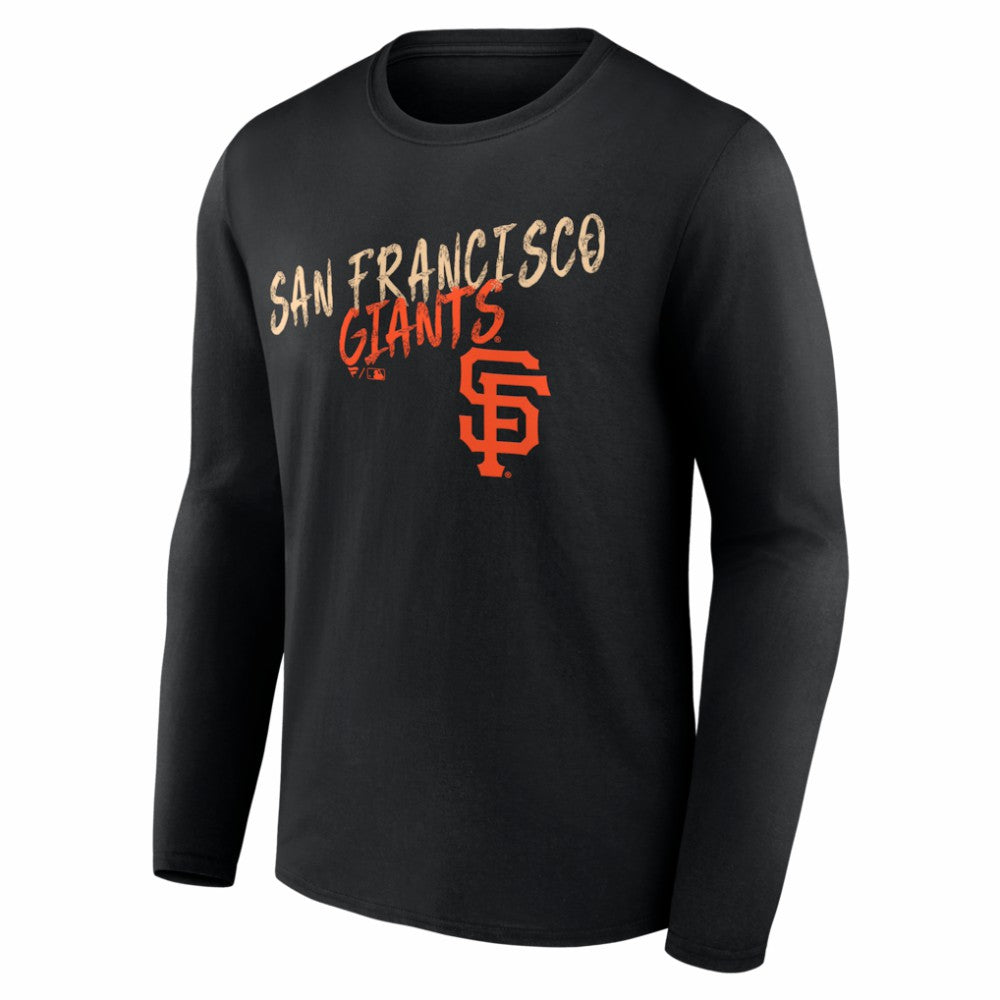 San Francisco Giants  Hustle Personalized Name & Number Long Sleeve T-Shirt - Black T-shirts