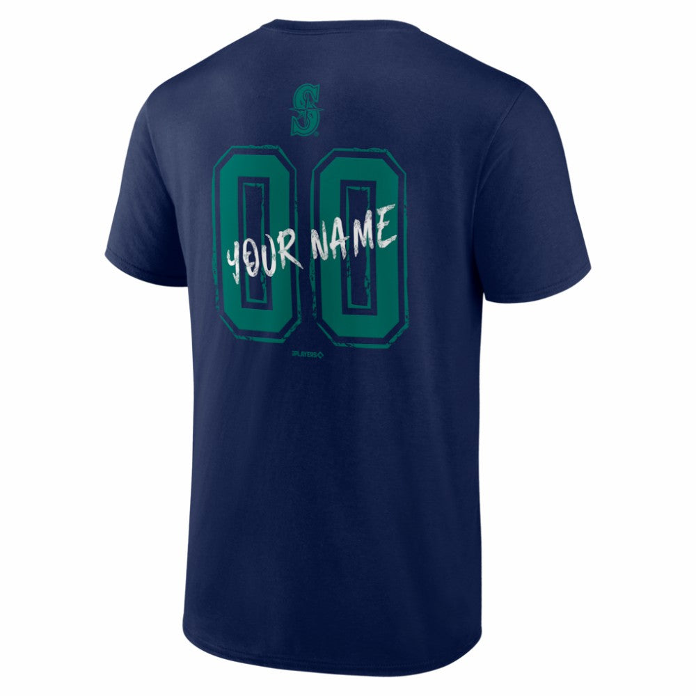 Seattle Mariners  Hustle Personalized Name & Number T-Shirt - Navy T-shirts