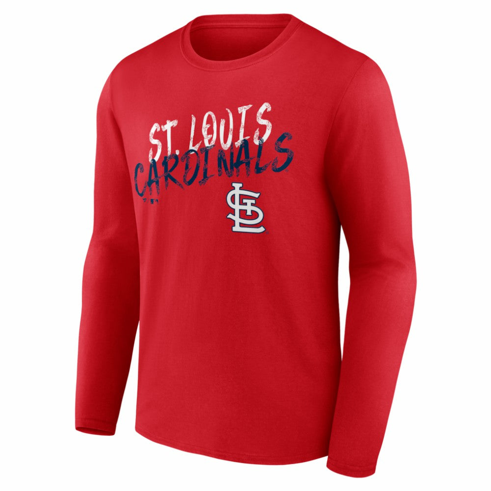 St. Louis Cardinals  Hustle Personalized Name & Number Long Sleeve T-Shirt - Red T-shirts