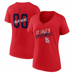 St. Louis Cardinals Women's Hustle Personalized Name & Number V-Neck T-Shirt - Red T-shirts