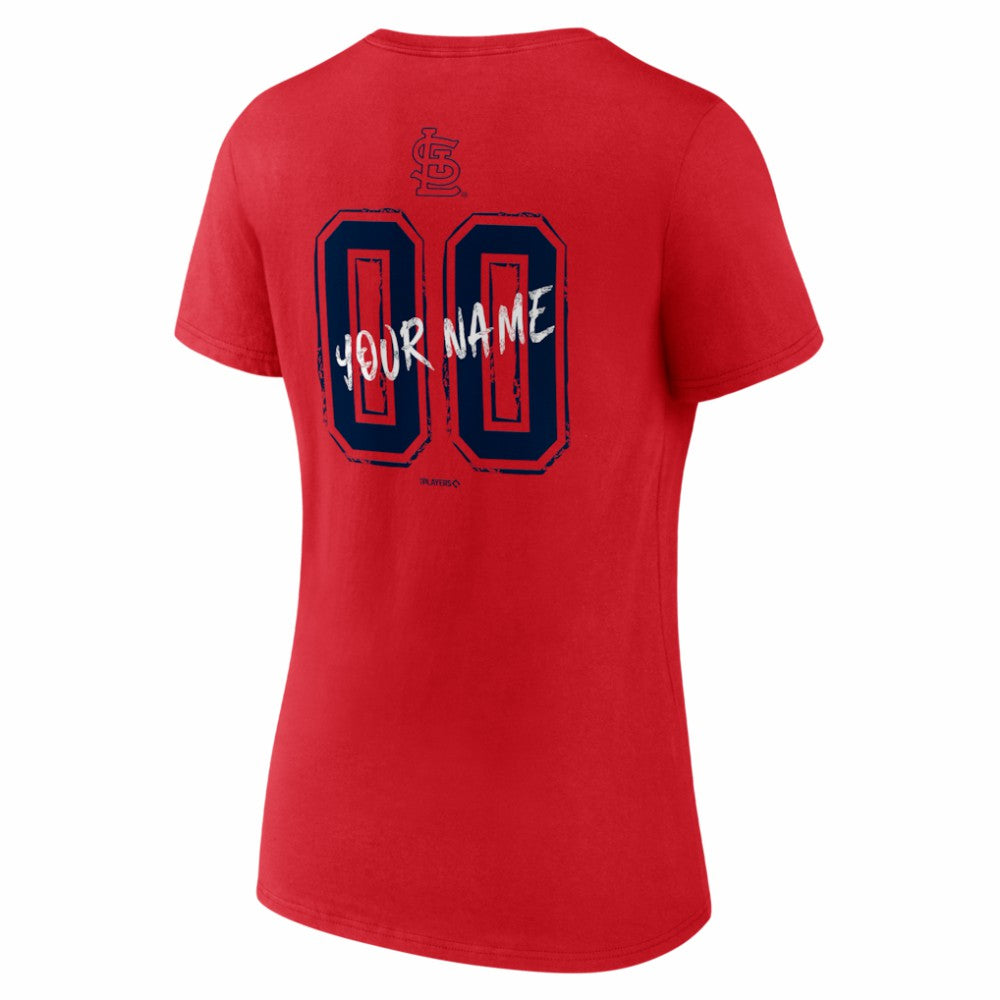 St. Louis Cardinals Women's Hustle Personalized Name & Number V-Neck T-Shirt - Red T-shirts